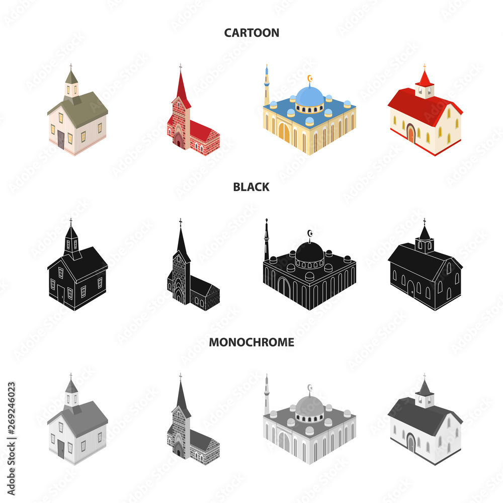 Vector illustration of temple and historic icon. Set of temple and faith stock vector illustration. Vector illustration of temple and historic icon. Set of temple and faith stock vector illustration.