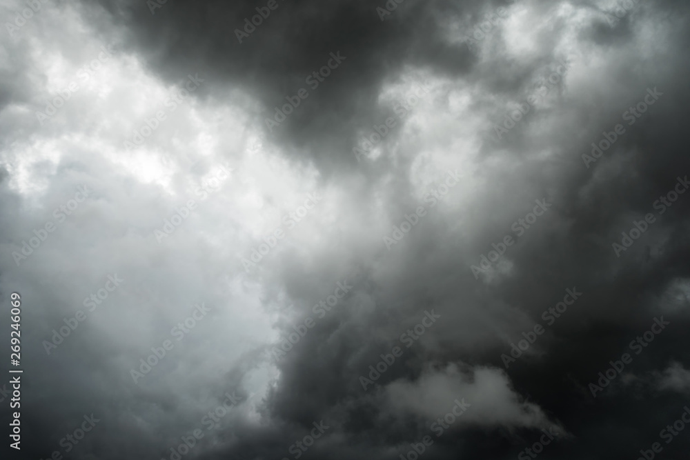 Danger storm cloud, Black cloud and thunderstorm