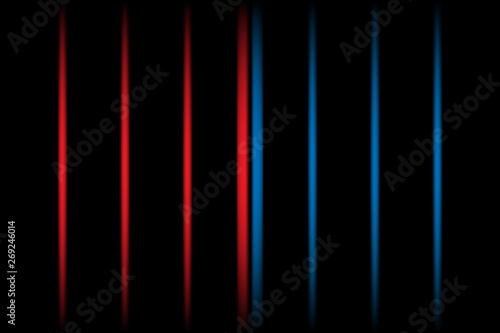 3d red and blue vertical fading neon light elements on black background. Futuristic abstract pattern. Texture for web-design, website, presentations, digital printing, fashion, concept design. EPS 10
