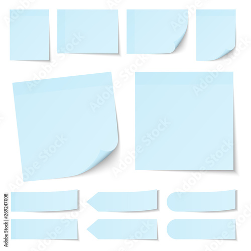 Hellblaue Haftnotizen Set