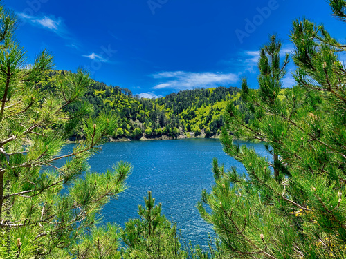 Typical mountain lake landscape  Italy.