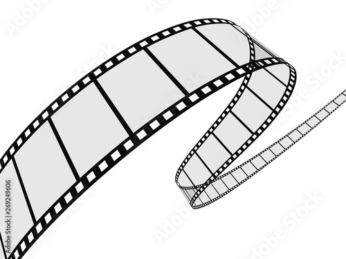 3d film strip on white