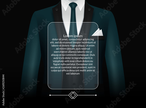 Vector illustration of Set of business card templates with suit and tuxedo