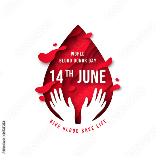 Blood drop and hands