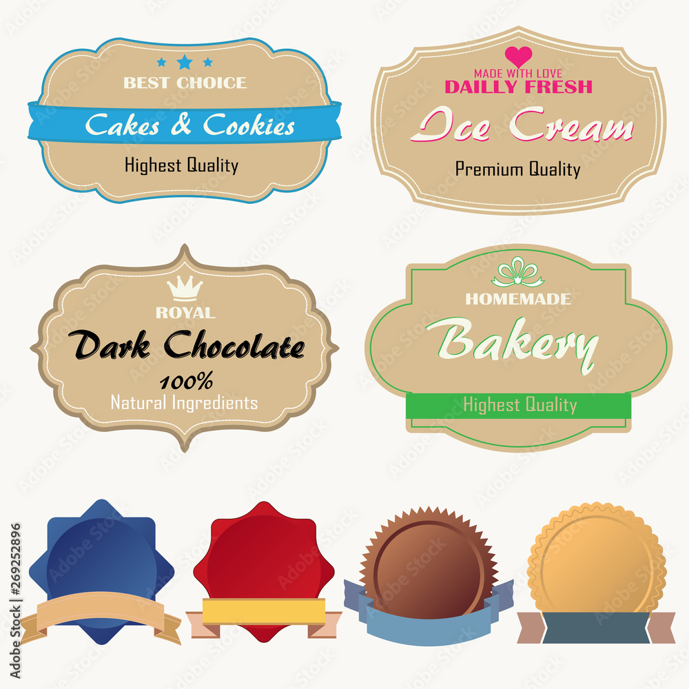 Discount sticker set. Advertising, sale banner. Vector