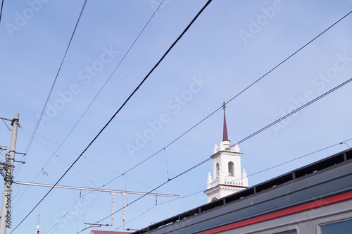  Electrical wires at the railway station.