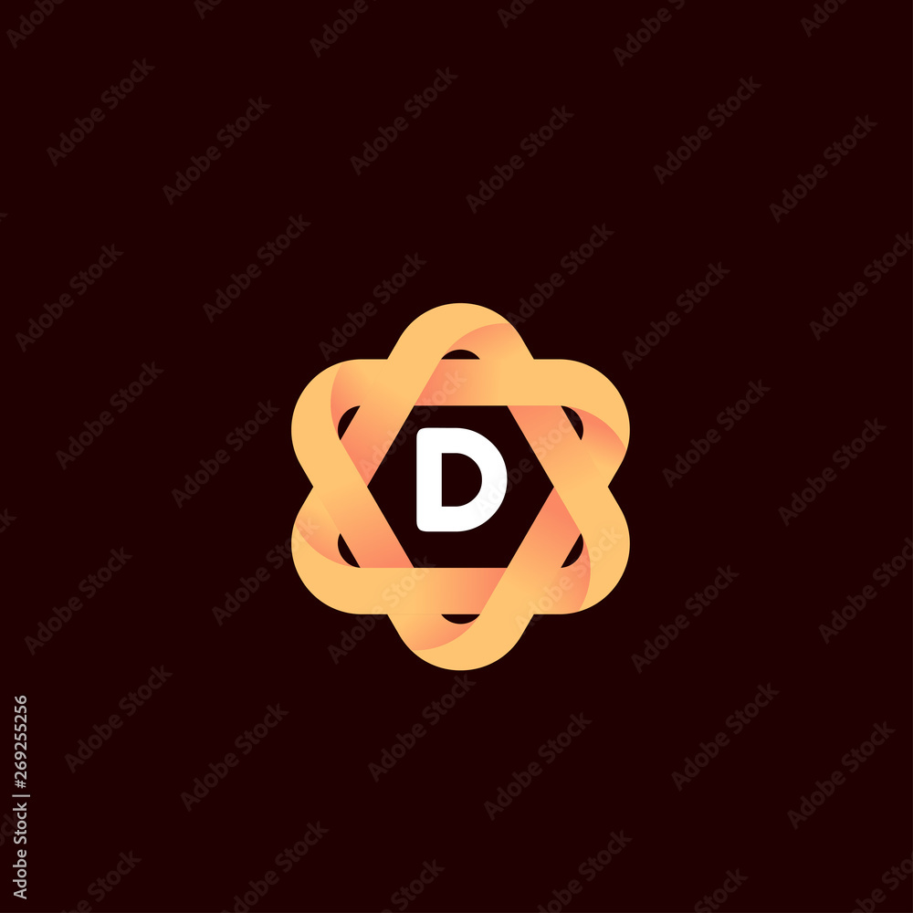 Fototapeta premium D Letter alphabet logo template