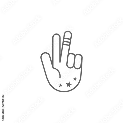 Fingers freedom USA outline icon. Signs and symbols can be used for web, logo, mobile app, UI, UX