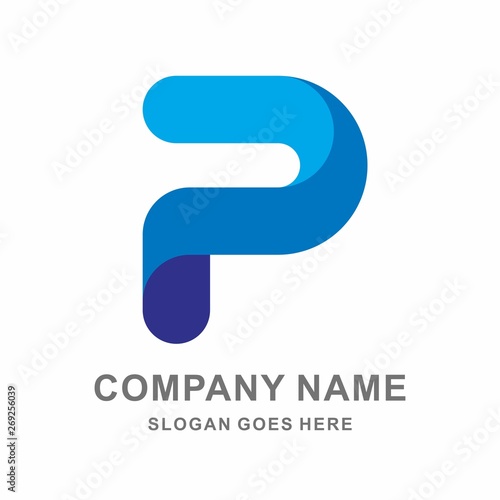 Monogram Letter P Business Company Vector Logo Design