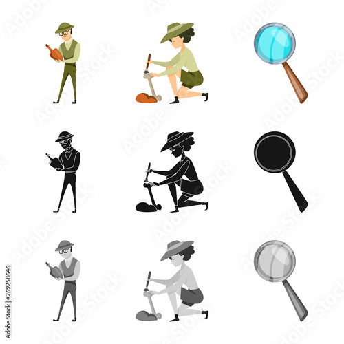 Vector illustration of story and items symbol. Set of story and attributes  stock symbol for web.