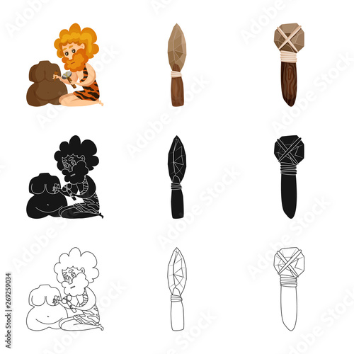 Isolated object of evolution  and prehistory symbol. Set of evolution  and development  stock vector illustration.