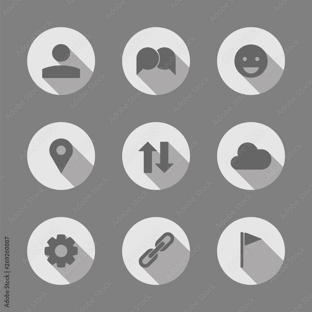 Set of Various Minimal Round Icons Set of Various Minimal Round Icons