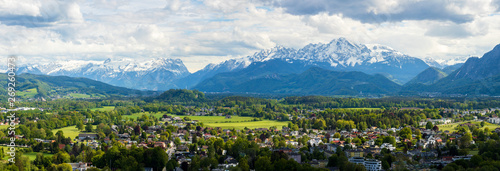 View to Salzburg Alps from Hohensalzburg Fortress, Austria