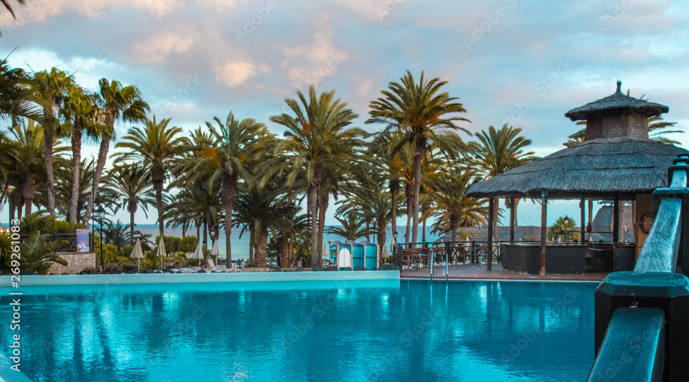 Fuerteventura; swimming pool in luxury hotel
