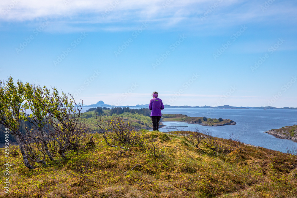  Woman hiker in the mountains