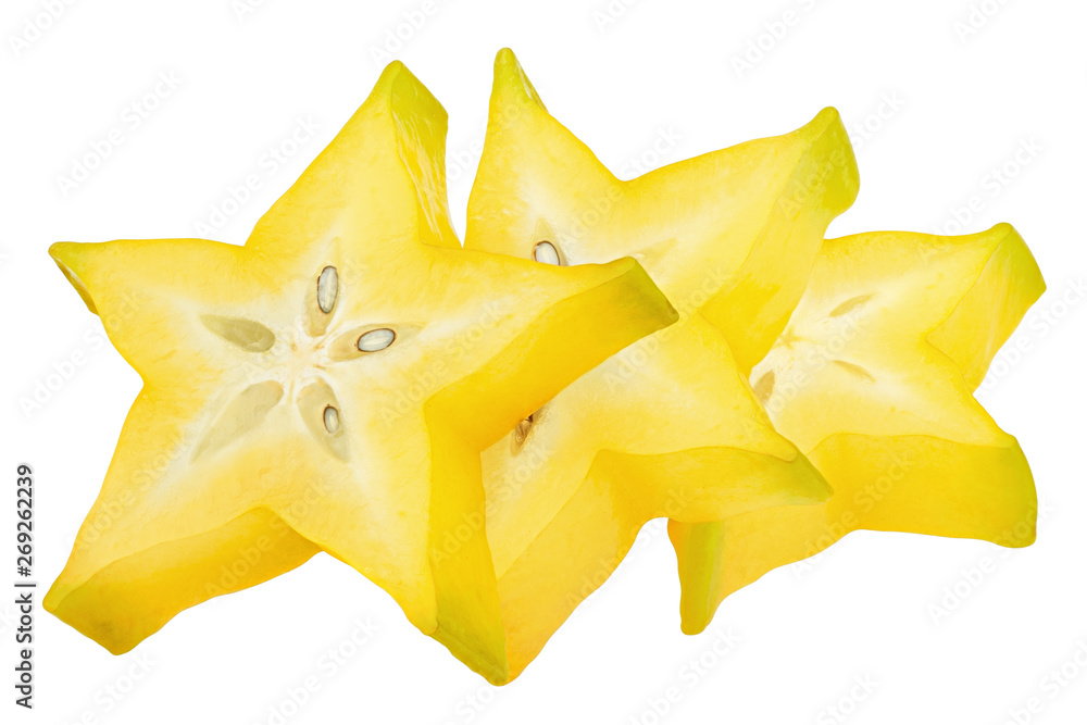 carambola, starfruit, isolated on white background, clipping path, full depth of field carambola, starfruit, isolated on white background, clipping path, full depth of field