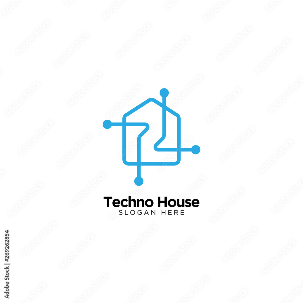 Techno House Logo Design Vector Techno House Logo Design Vector