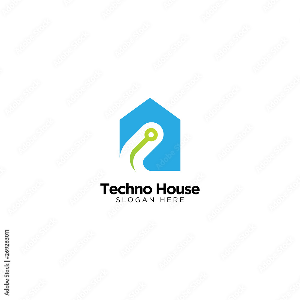 Techno House Logo Design Vector Techno House Logo Design Vector