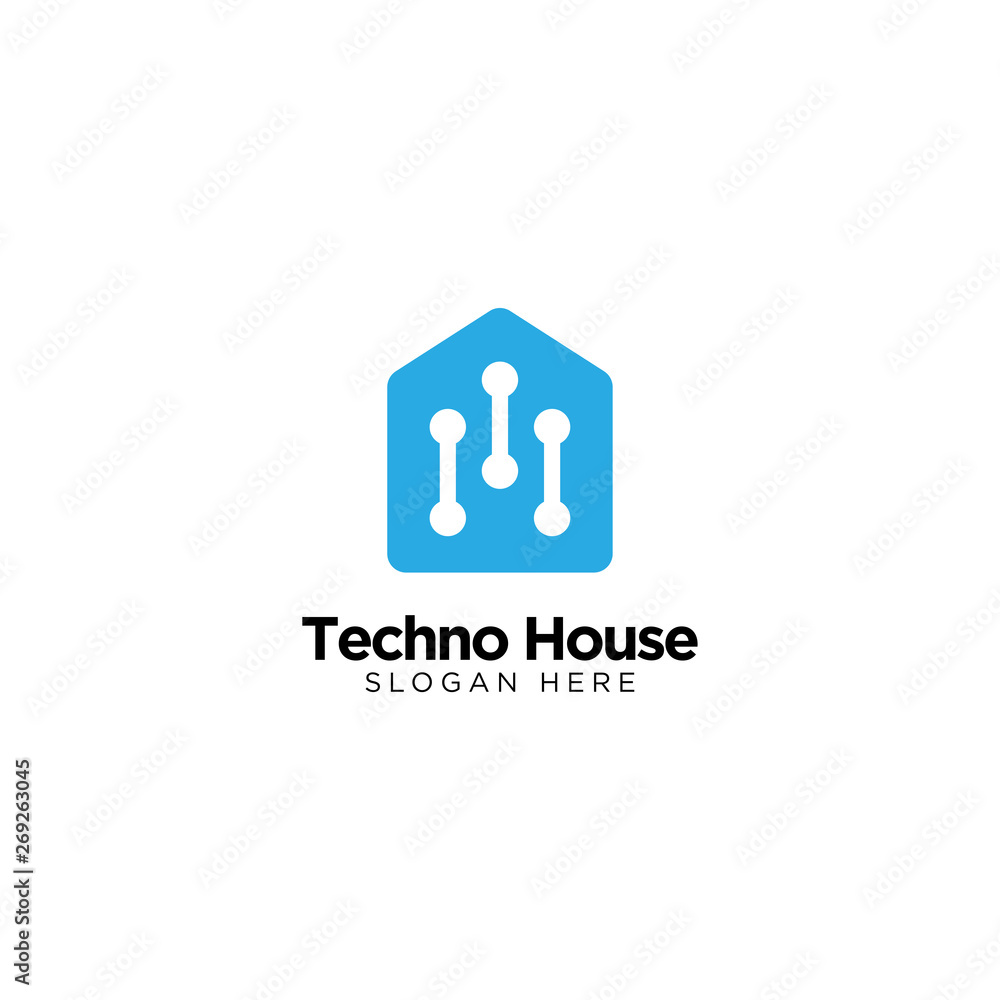Techno House Logo Design Vector Techno House Logo Design Vector