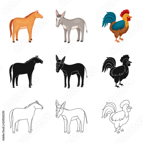 Vector illustration of breeding and kitchen  logo. Collection of breeding and organic  stock symbol for web.
