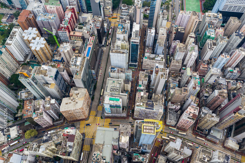 Photography Top view of Hong Kong city
