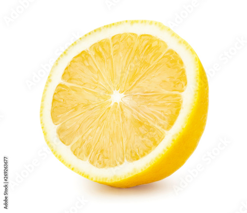 Fresh single half lemon citrus fruit 