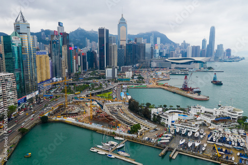 Top view of Hong Kong city