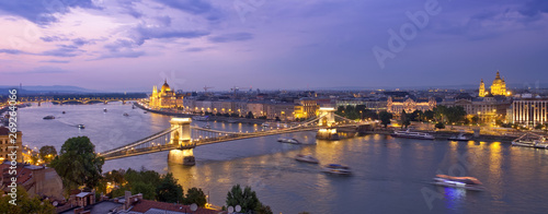 Budapest with Chain Bridge at twilight © espiegle