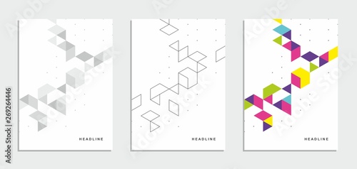 Abstract geometric technological flyer, brochure, corporate identity.