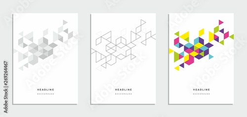 Abstract geometric technological flyer, brochure, corporate identity.