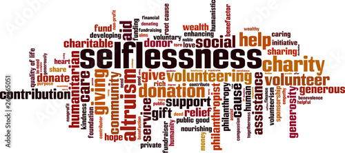 Selflessness word cloud