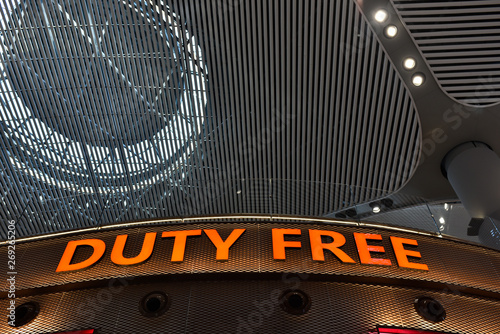 Photography Signboard of Duty Free in international airport