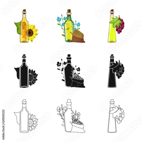 Isolated object of healthy  and vegetable  sign. Collection of healthy  and agriculture stock vector illustration.