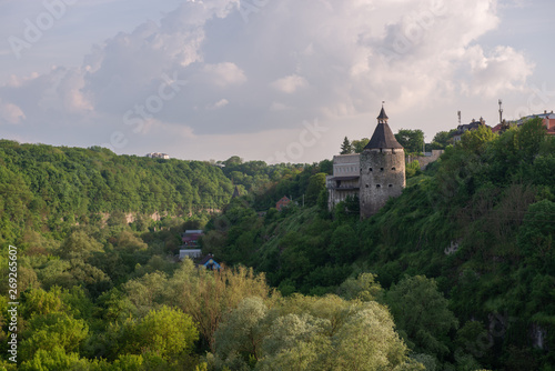 Tower of a medieval stone fortress © olegkruglyak3
