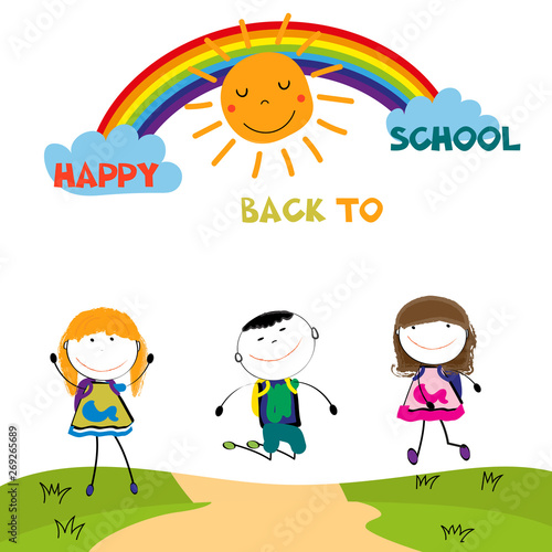 Happy boys and girls back t...
