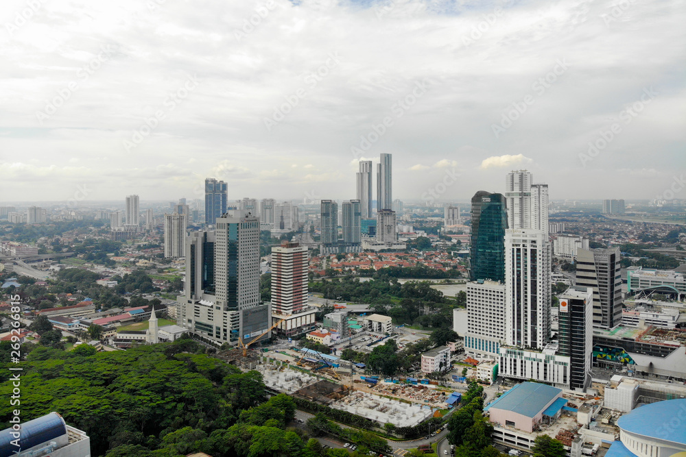 Aerial view of Johor Bahru City, Malaysia