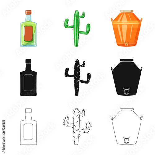 Isolated object of cafe and Latin icon. Set of cafe and national vector icon for stock.