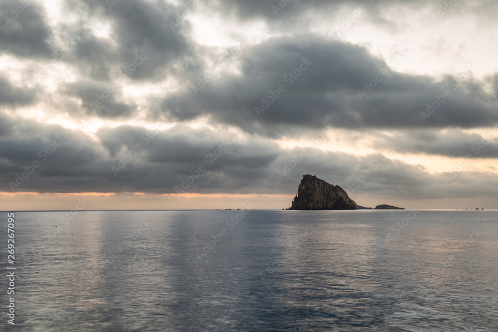 view of Dattilo from the island of Panarea in Sicily