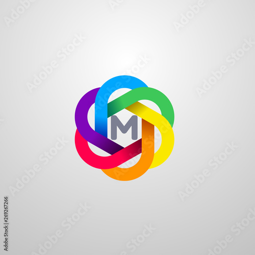 M Letter alphabet logo template