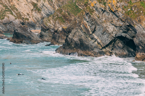 Beautiful cornish coastline in Newquay, United Kingdom