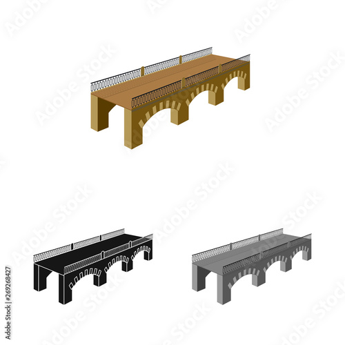Vector design of bridge and relocation icon. Collection of bridge and column stock vector illustration.