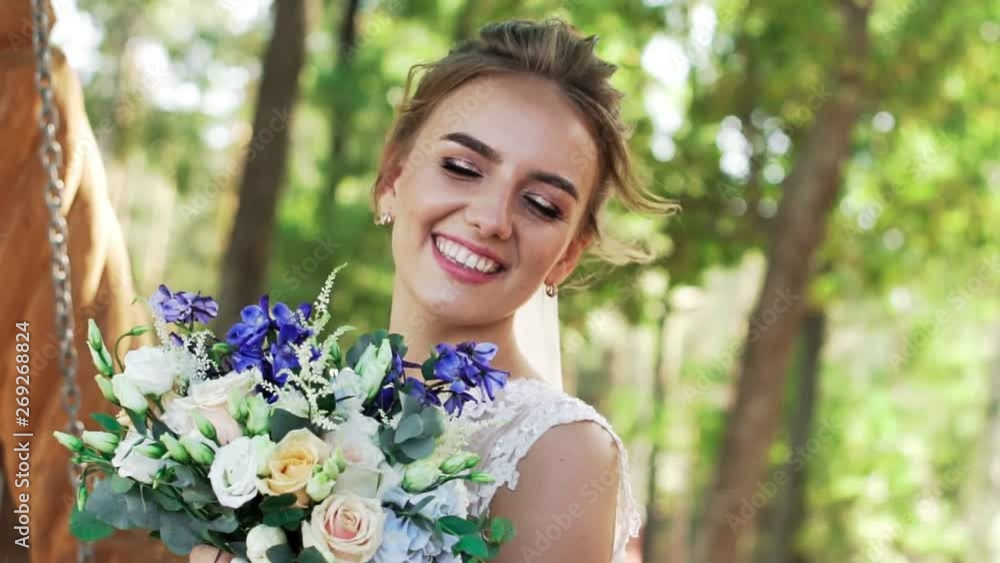 Close-up Portrait Of A Beautiful Happy Girl Bride Close-up Portrait Of A Beautiful Happy Girl Bride