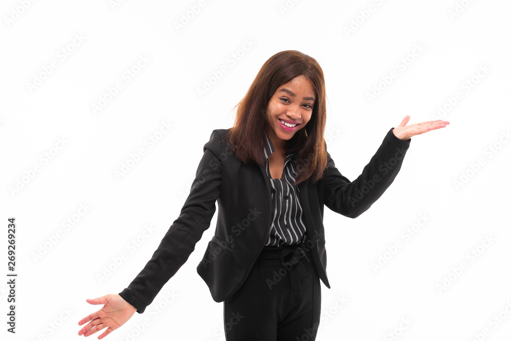 expressional dark-skinned young smilling possing and gesticulate isolated on white background expressional dark-skinned young smilling possing and gesticulate isolated on white background