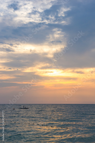 Amazing sea sunset  the sun  waves  clouds