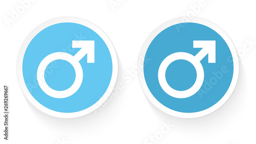 Zwei Buttons Icon Männlich Blau