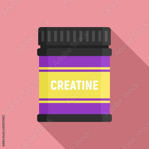 Creatine sport nutrition icon. Flat illustration of creatine sport nutrition vector icon for web design