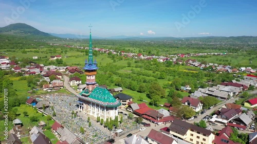 Maramures Romania Merry Cemetery. Shooting from the air