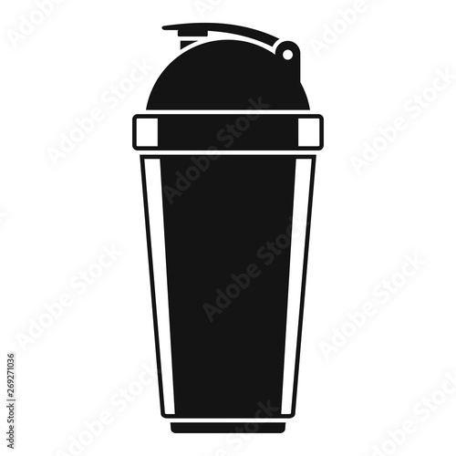 Plastic shaker bottle icon. Simple illustration of plastic shaker bottle vector icon for web design isolated on white background