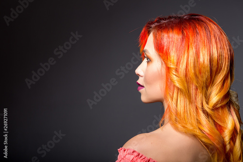 Beautiful woman portrait with red hair