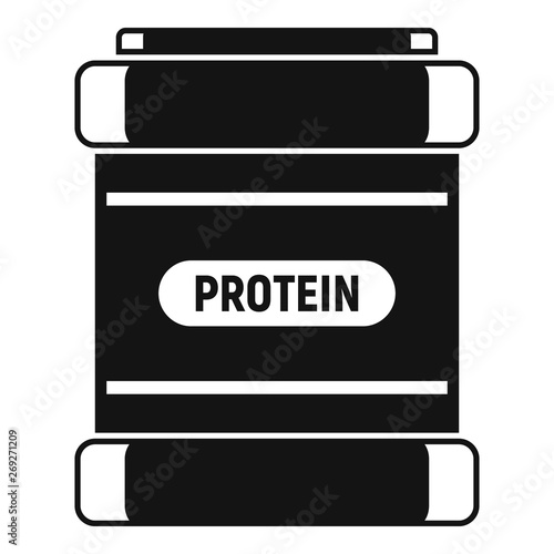 Protein sport jar icon. Simple illustration of protein sport jar vector icon for web design isolated on white background